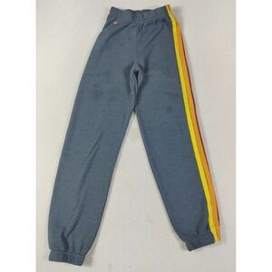 Aviator Nation Navy Joggers with Yellow & Orange Side Stripes